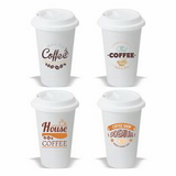 Coffee mug, 12 oz. Double Wall Porcelain Travel Mug (White), Personalised Mugs, Custom Mugs, 5.5