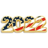 Blank 2022 Patriotic Year Pin, 1 1/8