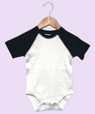 Custom The Laughing Giraffe® Black Raglan Baby Bodysuit