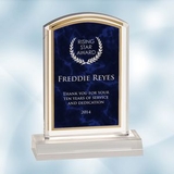 Custom Royal Blue Marbleized Acrylic Award (Large), 7 5/8