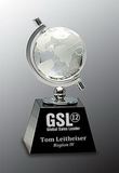 Custom Crystal Globe Award with Black Base, 3