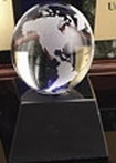 Custom Clear Glass World Globe Award w/ Base (2 1/2
