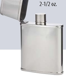 Custom 2 1/2 Oz. Flip Top Mini Pocket Flask, 4 1/4" H X 2 5/8" W
