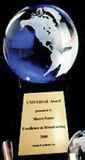 Custom Clear Glass World Globe Award w/ Base (5