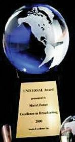 Custom Clear Glass World Globe Award w/ Base (5")