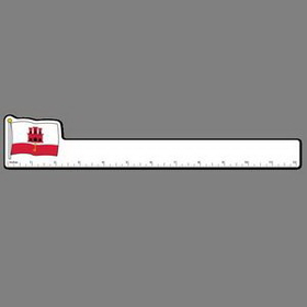 12" Ruler W/ Full Color Flag of Gibraltar