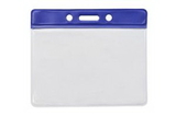 Custom Horizontal Top Load Color Bar Badge Holder - Blue, 3.75