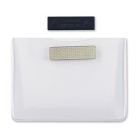 Custom Clear Vinyl Horizontal Magnet Event Badge Holder, 4" W x 3" H