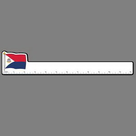 12" Ruler W/ Full Color Flag Of Sint Maarten