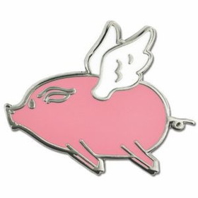 Blank Flying Pig Lapel Pin, 1" W x 13/16" H