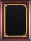 Blank Cherry Plaque w/ Black Engraving Plate & Gold Border (7