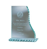 Custom Vertical Wave Award with Pearl Edge - Small, 7 1/2