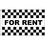 Custom For Rent Black & White Checkered 3' x 5' Message Flag with Heading and Grommets, Price/piece