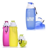 Custom 12oz Collapsible Silicone Water Bottle, 7