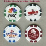 Custom Clay Poker Chips W/ Tsr 8 Stripe & 4 Color Process Imprint/ No Labels, 1 9/16
