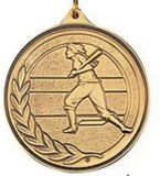 Custom 500 Series Stock Medal (Female Softball Player) Gold, Silver, Bronze