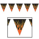 Custom Flame Pennant Banner, 10