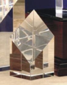Custom Crystal Square Column Award (4")