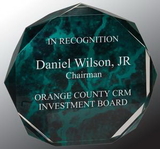Custom Green Marble Octagon Acrylic Award, 6 1/2