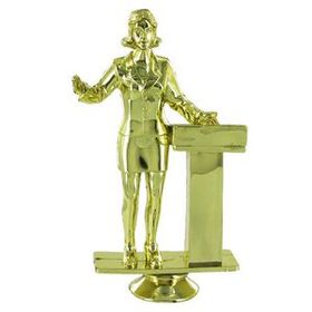 Blank Trophy Figure (Female Public Speaker), 5" H
