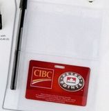Standard Vinyl Rectangle Badge Holder w/ Pen Pocket (Blank)