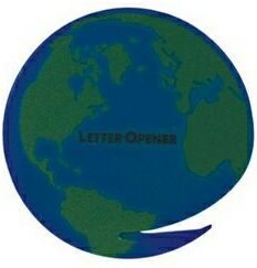 Blank 3" World Globe Plastic Letter Opener