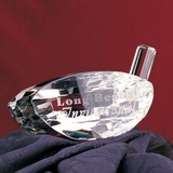 Custom Golf Driver Optic Crystal Paperweight - Large (Sandblasted)