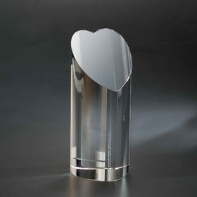 Custom 7" Heart Of a Champion Optic Crystal Award