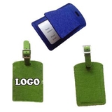 Custom Felted Luggage Tag With Metal Buckle, 4 1/2
