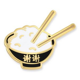 Blank Chopstick Rice Bowl Pin, 7/8" W x 1" H