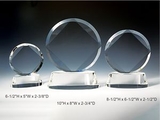 Custom Circle Award optical crystal award trophy., 6.5