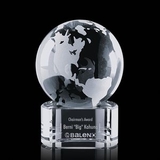 Custom Globe on Paragon Clear Optical Crystal Award (4