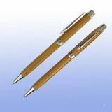 Custom Bamboo Pen W/Chrome Trim (Laser Engrave)
