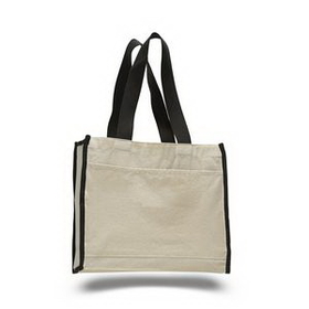 Blank Canvas Gusset Tote with Web Handles, 14" W x 12" H x 5.25" D
