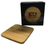 4 Piece Square Bamboo Coaster Gift Set
