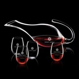 Custom 48 Oz. Reyna Crystalline Decanter W/ 4 Stemless Wine Glasses