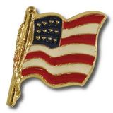 Custom Cast American Flag Lapel Pin, 7/8