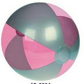 Custom 16" Inflatable Translucent Pink & Silver Beach Ball