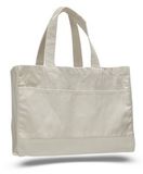Natural Canvas Tote Bag w/ Velcro Closure - Blank (22
