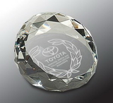 Custom Crystal Facet Paper Weight, 3.5