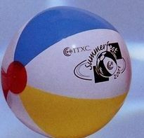 Custom Inflatable Beachball / 16" - Red/ White/ Yellow/ Blue