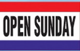 Blank 3'x5' Nylon Message Flag- Open Sunday