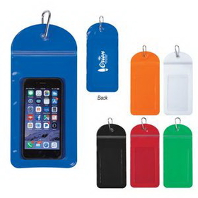 Custom Splash Proof Phone Pouch With Carabiner, 4 1/2" W x 9 1/2" H