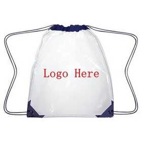 Custom Clear PVC Drawstring Backpack, 17" L x 14" W