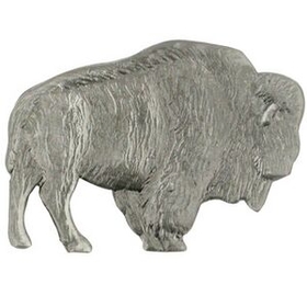 Blank Animal Pin - Antique Silver Buffalo, 1" W