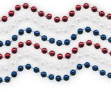 Blank Red White & Blue 7.5 Mm Bead Necklaces