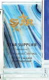 Custom Starfire Fusion Variegated Blue Art Glass & Starfire Crystal Award, 8