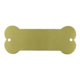 Blank Satin Brass Dog Bone Plate (3 1/4"X1 1/4")