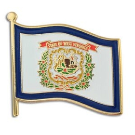 Blank West Virginia State Flag Pin, 1" W