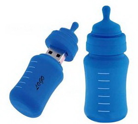 Custom 4GB Plastic Baby Bottle USB Drive, 3 1/8" H x 1 1/8" W